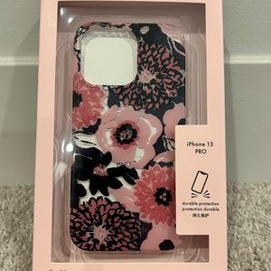 NWT - Kate Spade Iphone 13 PRO Pink and Black Dhlia